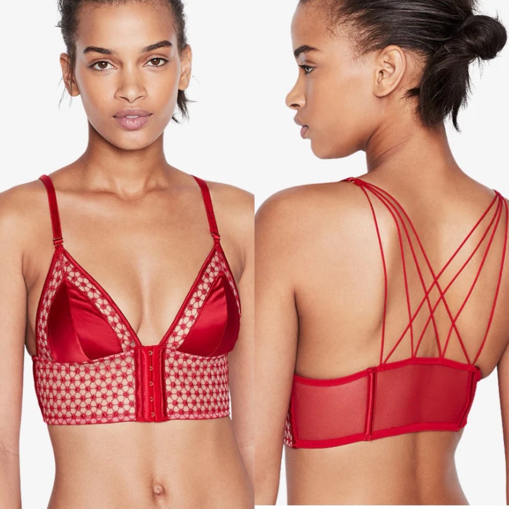 SMALL Victoria’s Secret red unlined corset bralette